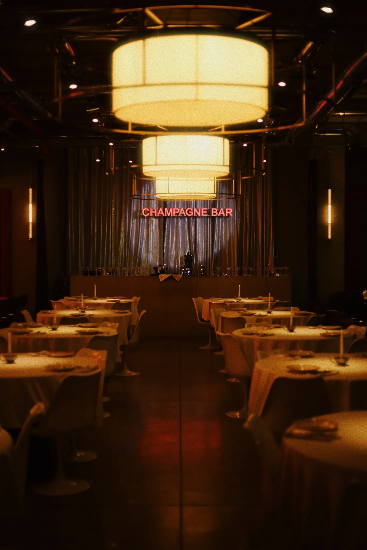 Champagne bar after dark