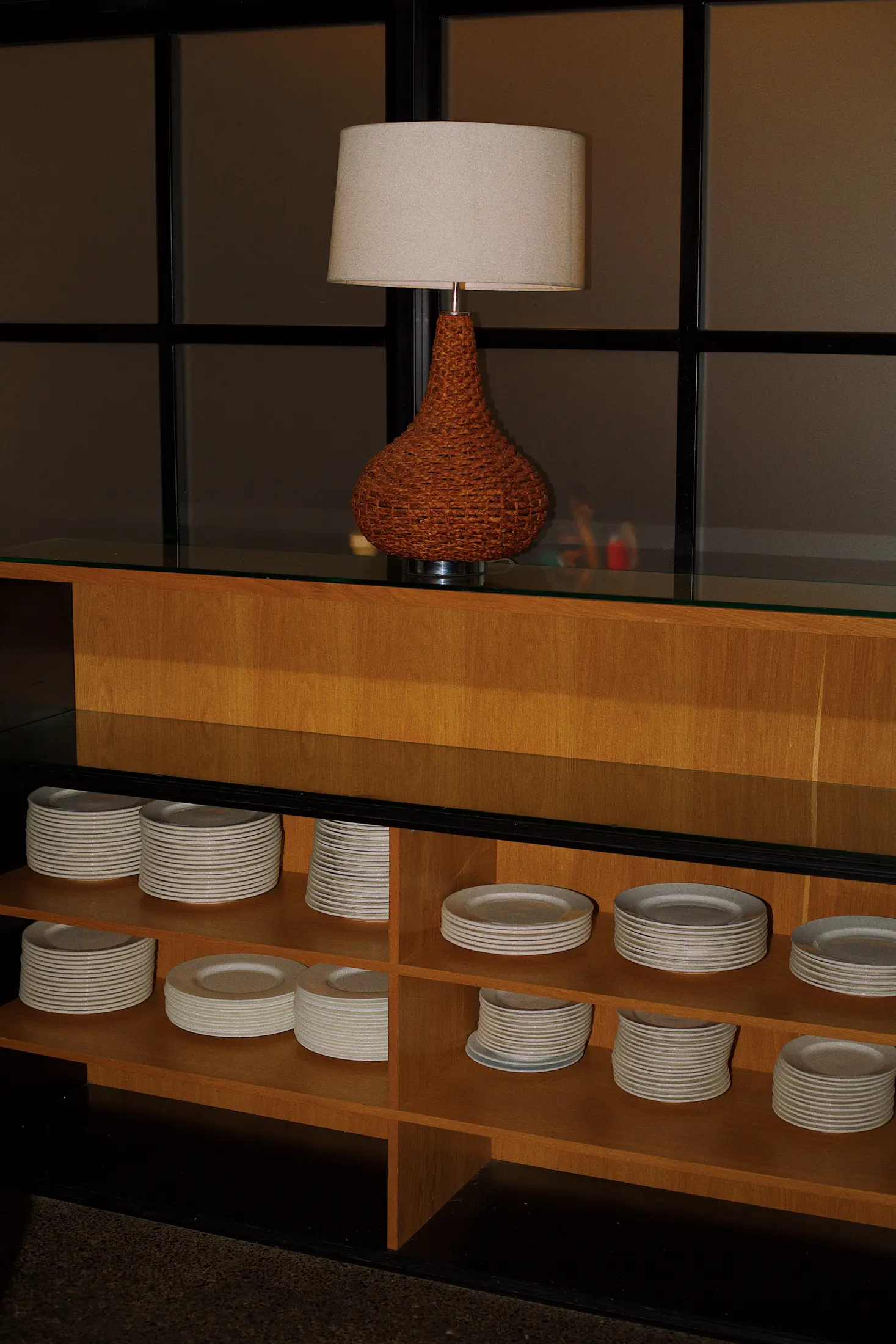 Warm wood restaurant detail