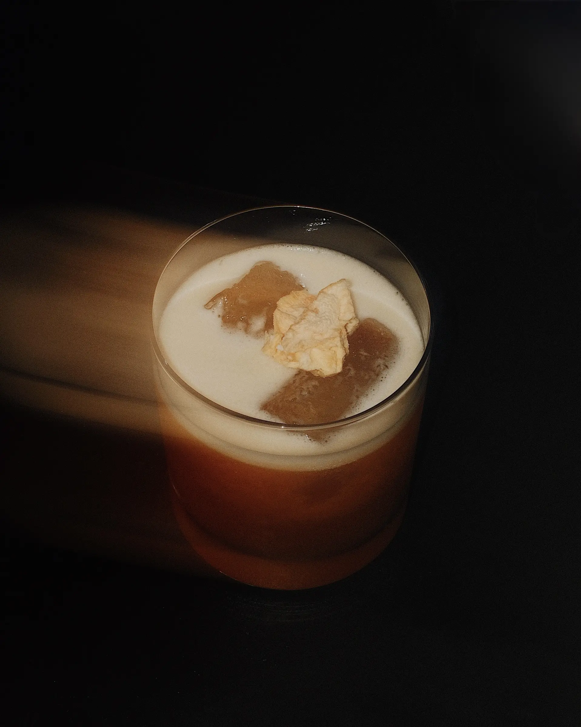 Cocktail in a dark bar
