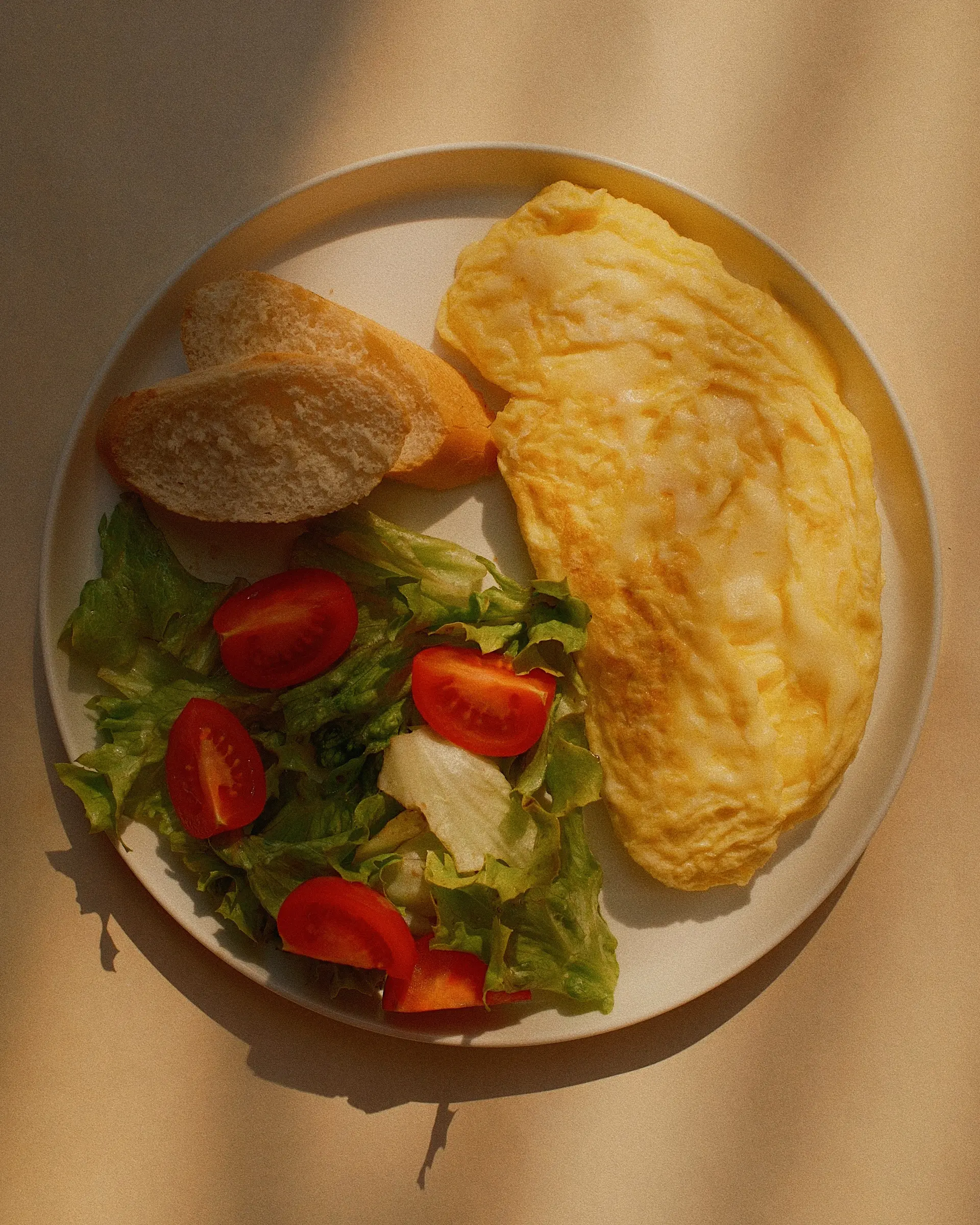Sunlit breakfast plate