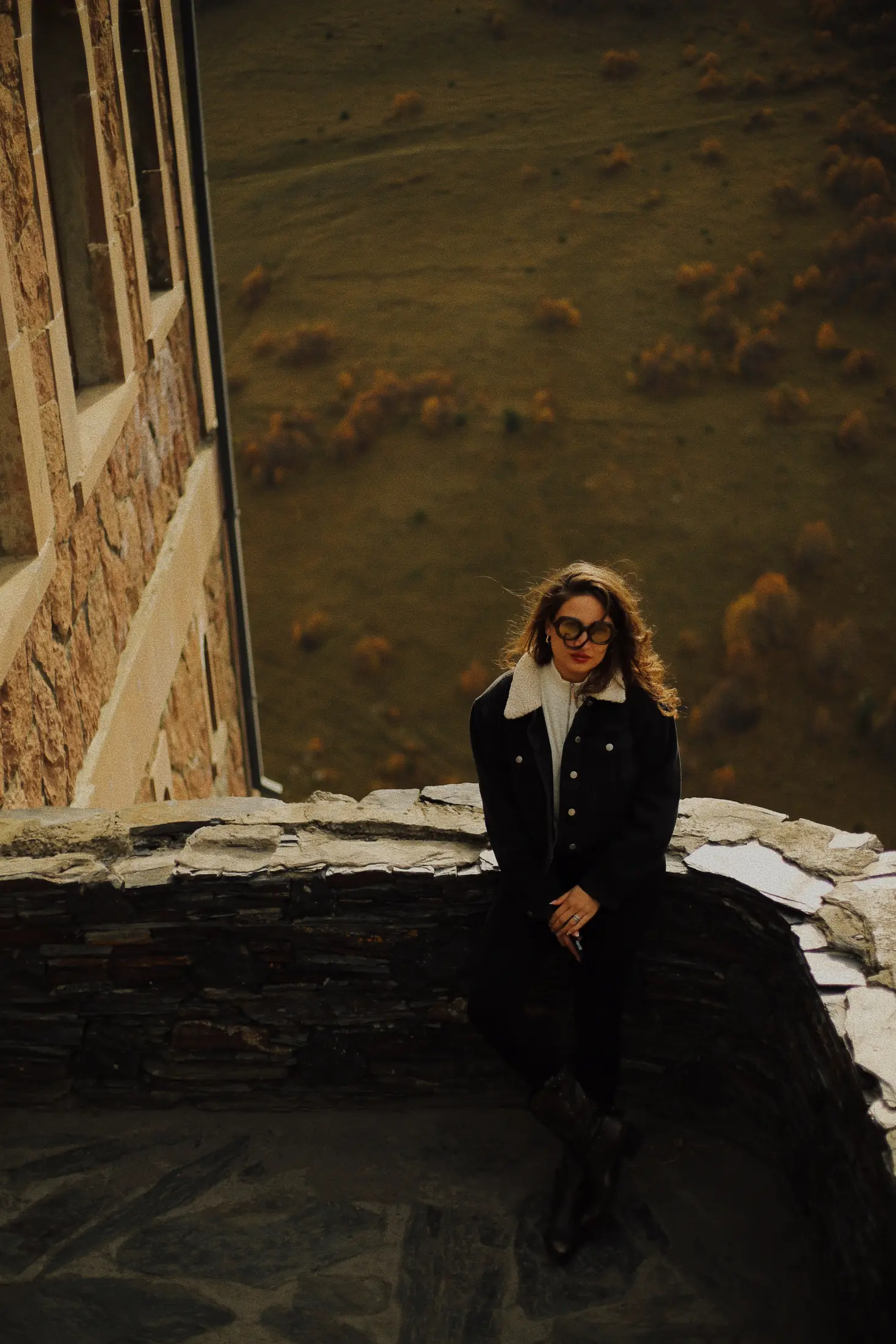 Portrait on a stone terrace